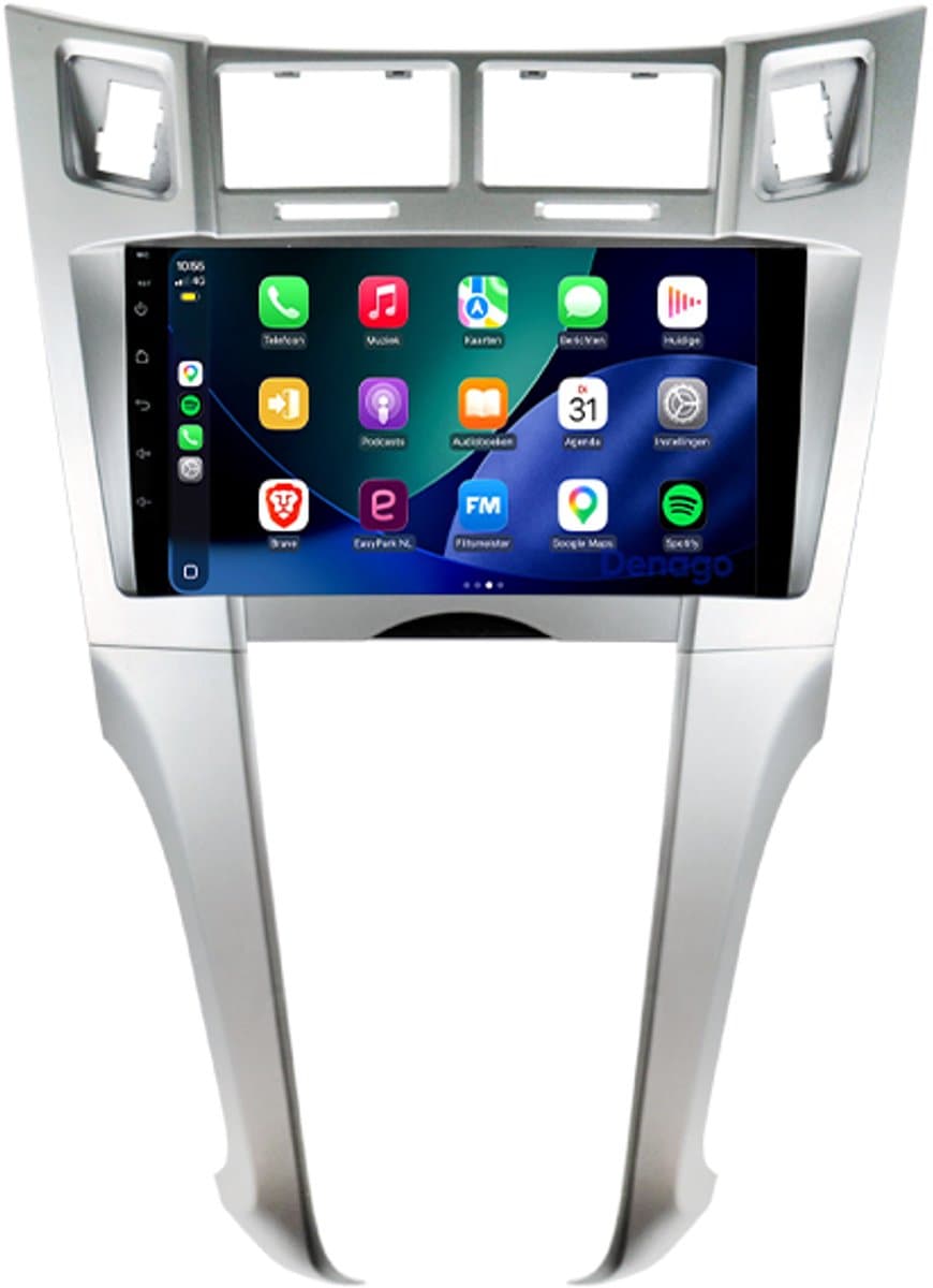 CarPlay autoradio geschikt voor Toyota Yaris | 2005 t/m 2012 | Android 13 | Draadloos Apple CarPlay & Android Auto | 2GB + 32GB | Denago DNG-A405 | 2025 model | 2005 2006 2007 2008 2009 2010 2011 2012 | Bluetooth & Wifi — afbeelding 1