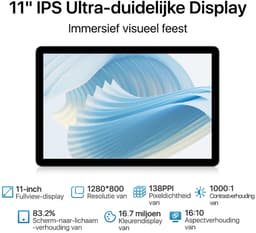 DOOGEE Android 15 U11 11-inch tablet met Gemini AI, 16 GB RAM + 128 GB opslag/2 TB uitbreidbaar, 8580 mAh, Unisoc T7200, 5G, wifi, Android | Bluetooth 5.0 | 13 MP + 5 MP Camera | GPS | OTG-ondersteuning | Grijs — thumbnail 4