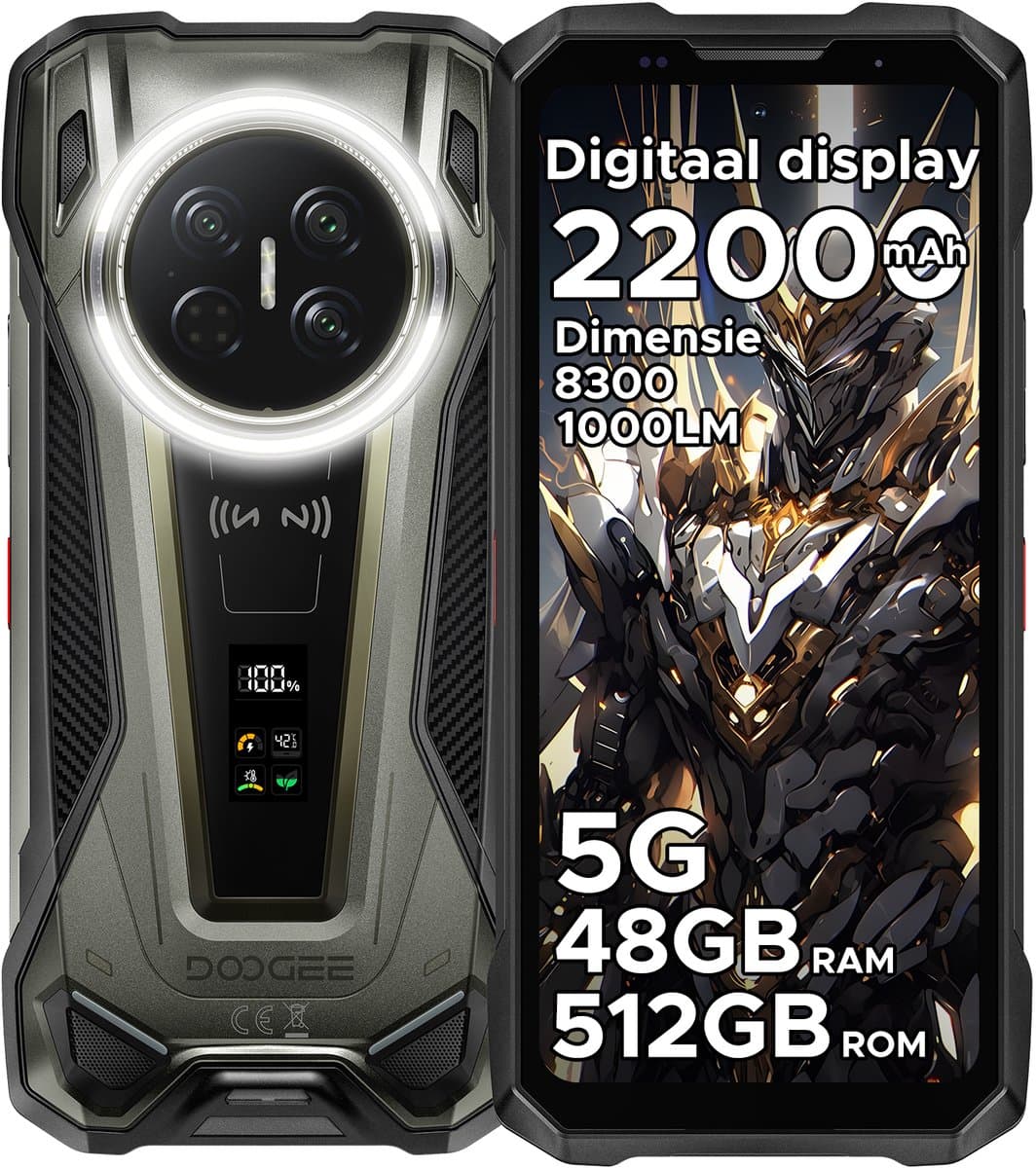 DOOGEE VMAX2 5G - Robuuste smartphone - Robuuste telefoon - 48GB RAM + 512GB ROM(2TB/TF) - 6,78 inch FHD/120Hz - 22000mAh/120W - IP68 - Dimensity 8300 - Android 16 - Nachtzicht - 200MP AI camera - NFC - Dual stereo speakers - 1000LM Campinglamp - OTG — afbeelding 1