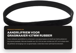 Dailygoods- Aandrijfriem Rubber 16,4mm Breedte - Gesloten Lus - 437mm Omtrek - Compatibel met Spear & Jackson S1334ER - Slijtvast - Duurzaam - Grasmaaier Riem — thumbnail 1