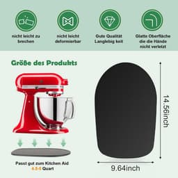 Glijplank Keukenmachine - Verschuifbare Onderlegger - Apparaat Verplaatsen - Beschermt Werkblad - 4.5-5 Qt - Natuurlijk Bamboe — thumbnail 2