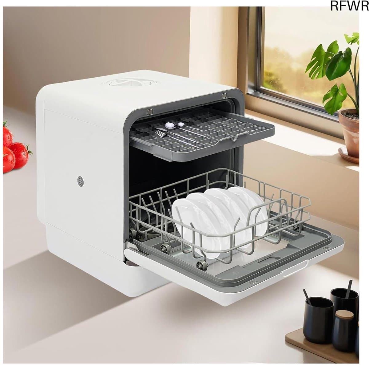 Tafelvaatwasser - Mini vaatwasser - Hygiënisch servies - Met 4 programma's - 6 liter reservoir - Wit — afbeelding 1