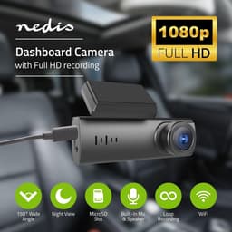 Nedis Dashcam – 1080p Full HD – Voor Auto – WiFi – Nachtzicht – Looprecording - 128GB - Vaderdag Cadeau — thumbnail 2