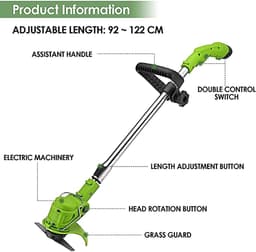 Elektrische Grasmaaier - Grastrimmer Wiedehopf - Gazon Onderhoud - 360 Graden Maaien - 32 cm maaibreedte - One Color — thumbnail 4