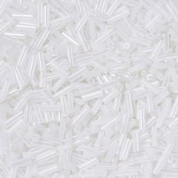 Set van 6 witte glazen buisvormige bugel zaadkralen van 18 mm voor het maken van sieraden en creatieve doe-het-zelf projecten — thumbnail 3