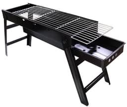 BBQ-grill - Draagbare BBQ-grill - Houtskool BBQ-grill - Opvouwbare draagbare BBQ-grill - Roestvrijstalen barbecuegrill - Opvouwbaar - Draagbaar - 60*20*30 cm - Geschikt voor buiten, kamperen, tuin, enz. - Zwart — thumbnail 1