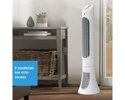 YOR® Ventilator toren - Ventilator staand - Torenventilator - Wit - 20cm x 27cm x 83cm