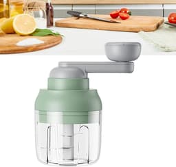 Knoflookhakker Keukenmachine - Mini Food Chopper - Snel Ingrediënten Snijden - Sterke Mengkracht - Compact Design - Groen — thumbnail 4