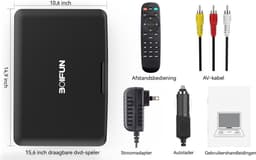 Boifun 17,5" draagbare dvd-speler met 15,6" groot HD-scherm, 6 uur oplaadbare batterij, ondersteuning voor USB/SD-kaart/Sync TV en meerdere schijfformaten, luidspreker met hoog volume, zwart — thumbnail 4