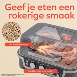 KitchenBrothers Elektrische BBQ en Smoker - Tafelmodel voor Balkon - 90°C tot 250°C - 2600W - Tafel BBQ - Met Kijkvenster — thumbnail 5