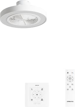 CREATE - Stille plafondventilator 40W Ø50 cm met verborgen bladen en LED-verlichting - S - Met licht - Controller voor wandmontage - WIND CLEAR EASY — thumbnail 1