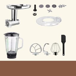 Swiss Haus® KM2285BG Keukenmachine - 1500W Keukenrobot – 8.5L RVS Mengkom – Met Blender 1.5L & Vleesmolen – Foodprocessor met Timer & LED Display – Koper — thumbnail 3