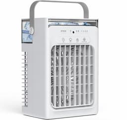 Airco -Aircooler - Draagbare airconditioner – Persoonlijke mini-airco met verdampingskoeling – 4 windsnelheden, 2/4/6-uurs timer, 2 standen, kleurrijk nachtlampje – Draagbare airco voor kamer, auto, slaapkamer, kantoor en buiten — thumbnail 1