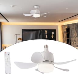 Plafondventilator met verlichting en afstandsbediening - 3 lichtstanden - Perfect voor thuis, restaurant en kantoor (Afmetingen: 120x115x180mm) — thumbnail 5