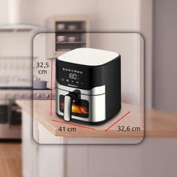 Airfryer XL - Hete Lucht Oven - Gezond Koken - Snelle Bereiding - 8 Liter - Zwart — thumbnail 3