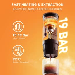 HomeGoodies 3-in-1 Draagbaar Koffiezetapparaat - Voor Koffiepoeder, N-Capsules & DG-Capsules - Espressomachine — thumbnail 3