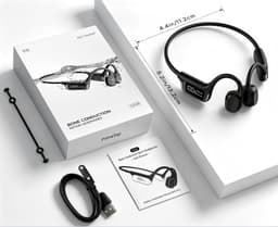 Bone Conduction Koptelefoon – Bluetooth 5.4 Sporthoofdtelefoon met 32GB MP3-Speler – IPX8 Waterdicht – Lichtgewicht – Voor Hardlopen, Fietsen, Fitness & Zwemmen - Zwart — thumbnail 4