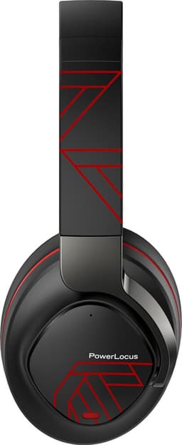 PowerLocus MoonFly Koptelefoon Over-Ear met Active Noise Cancelling, Draadloze Hoofdtelefoon, Voice Assistant Activation - Zwart/Rood — thumbnail 2