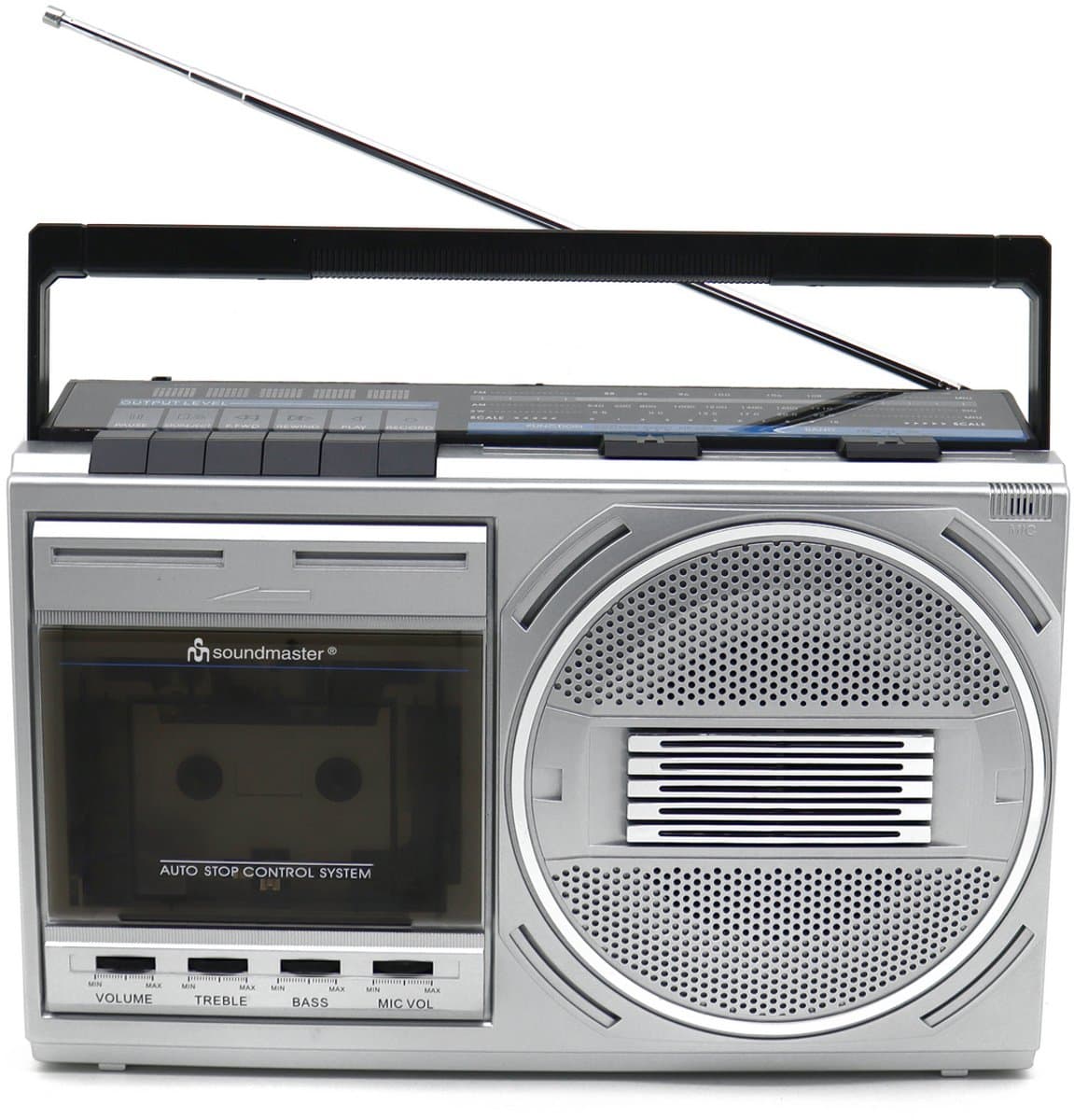 Soundmaster RR20SI Retro FM radio, cassetterecorder, Bluetooth en USB, encoding, hoofdtelefoonaansluiting — afbeelding 1
