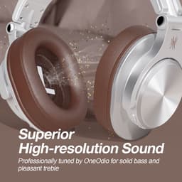 OneOdio Fusion A70 Zilver/Bruin – Draadloze Over-Ear Koptelefoon – DJ & Studio – Hi-Res Audio — thumbnail 2
