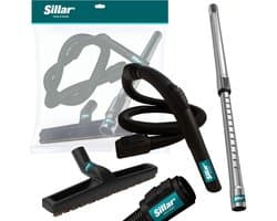 Sillar, set 3 accessoires voor stofzuigers: zuigslang 200 cm, telescopische buis 56-92 cm, stofzuigerborstel, mondstuk met natuurlijke borstelharen, vervanging voor KARCHER A MV SE WD