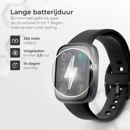 Norva - Smartwatch Heren – Geschikt voor elke smartphone - Horloge met Hartslagmeter en Bellen - AMOLED Scherm – 100+ Sportmodi – Zwart — thumbnail 5
