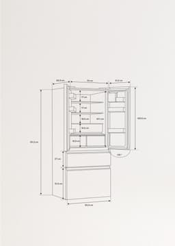 CREATE - Koelkast met openslaande deur 509L met Space Pro en Care+ - Sage - FRIDGE STUDIO FRENCH DOOR PRO 509 — thumbnail 3
