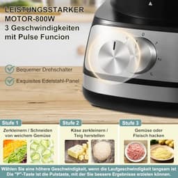 Multifunctionele Keukenmachine met 800 W - Hakmolen, Kneedmachine en Meer — thumbnail 2