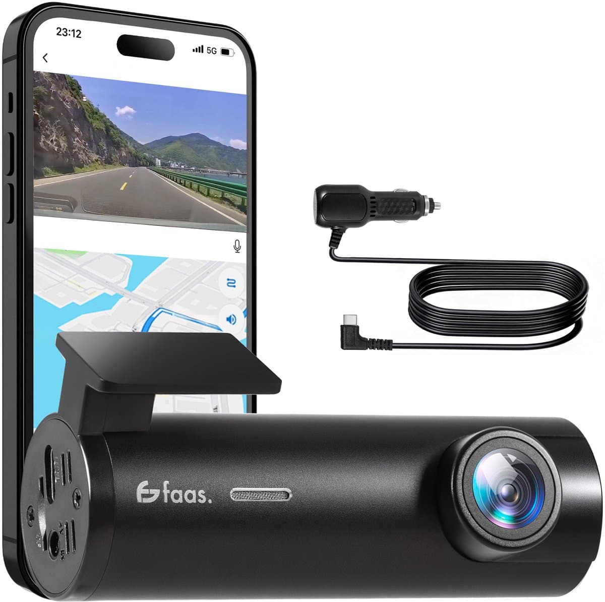 Dashcam - met Wifi en App - Dashcam voor Auto - Dashcams - G-sensor en Nachtzicht - 2K Kwaliteit - Faas — afbeelding 1