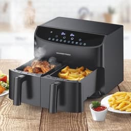 Friteuse met dubbele kamer 2x3,5L - Airfryer met gesynchroniseerde kookzones, timerfunctie en touchdisplay — thumbnail 2
