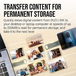 64GB DUO LINK USB 3.2 Type-C Dual Flash Drive - Externe Mobiele Opslag voor Android Apparaten en Computers - Snelheid tot 200MB/s — thumbnail 3
