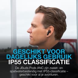JLab Jbuds Pods ANC Oortjes Draadloos – 56 Uur Batterijduur – Draadloze Oordopjes - Bluetooth Multipoint – Hybrid Active Noise Cancelling Oortjes – Aanpasbare Equalizer Instellingen EQ4 – Fast Charging Case Met Ingebouwde Oplaadkabel - Zwart — thumbnail 3