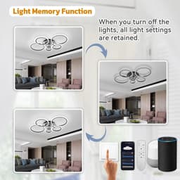 Dimbare plafondlamp met ventilator, compatibel met spraakbesturing en slimme assistenten — thumbnail 3