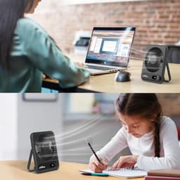 Mini Ventilator USB-C: Fluisterstil, Oplaadbaar, Ultra Compact, Voor Bureau en Slaapkamer — thumbnail 3