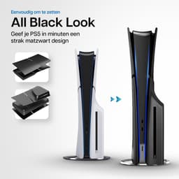 Playstation 5 Slim Faceplates Disc Edition (niet geschikt voor standaard PS5 & PS5 Pro) - Inclusief Mid Skin - Accessoires - Faceplate - Cover - Plate - Skin - Zwart — thumbnail 4