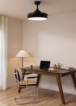 CREATE - Plafondventilator 40W stille intrekbare bladen Ø108cm met licht - Zwart - Afstandsbediening - WIND CLEAR — thumbnail 5