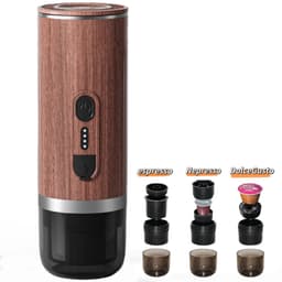 3-in-1 Draagbare Koffiemachine – Snelle waterverwarming -Voor capsules & gemalen koffie – USB-C oplaadbaar – 80ml Reservoir-Volautomatisch espresso apparaat – Italiaans design – Voor buiten & in de auto-Koffie — thumbnail 1