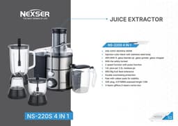 4-in-1 Juicer Machine 900 W met RVS Blades en Brede Vulschacht – Elektrische Juicer voor Groenten en Fruit, 3,5 L — thumbnail 1