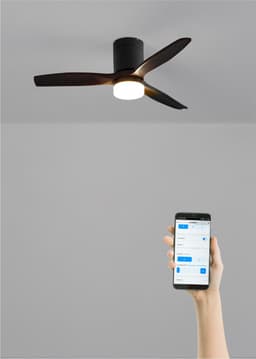 CREATE - Stille 40W plafondventilator met technische ABS bladen (Ø112cm) (ruimtes ≤10m²) - Zwart - Met licht - WIFI+Afstandsbediening - WIND CALM — thumbnail 5