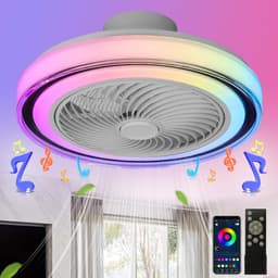 Plafondventilator met RGB Verlichting en Afstandsbediening - Dimbare Kleurverandering voor Woonkamer en Slaapkamer — thumbnail 2
