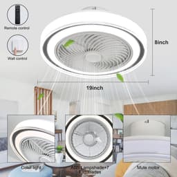 Plafondventilator met RGB Verlichting en Afstandsbediening - Dimbare Kleurverandering voor Woonkamer en Slaapkamer — thumbnail 1
