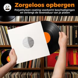 LP beschermhoezen - LP hoezen - Antistatische voering binnenhoes - 50 stuks - LP binnenhoezen - Wit - 80 gram - Vinyl hoezen — thumbnail 4