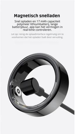 DrPhone RingSense V2 - Smart Ring - Europese ringmaat 57 - IP68 Waterdicht - 24-Uur Hartslagmonitoring – Slaapmonitor – Stappenteller – Mobiele App - Zilver — thumbnail 3