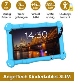 AngelTech Kindertablet Slim – 3+4GB RAM - 32+64GB – 100%Kidsproof - Vanaf 3 Jaar – 7 Inch - Ouderlijk Toezicht – Blauw — thumbnail 3