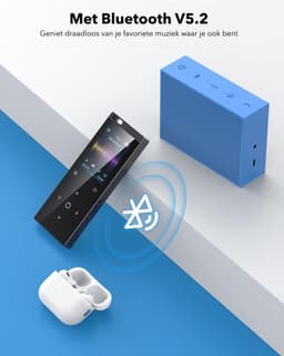 Gadgetplace MP3 speler met Bluetooth 5.2 en 32GB geheugen - Incl. Oordopjes - Met Luidspreker, FM Radio, Spraakrecorder en E-book — thumbnail 2