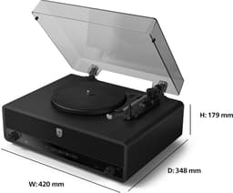 PHILIPS TAV3000B/10 The Stevie - Bluetooth Platenspeler - 3 Snelheden - Ingebouwde Stereo Speakers - Bluetooth 5.4 - Auracast - Audio-Technica Naald - Auto-Stop - Zwart — thumbnail 2