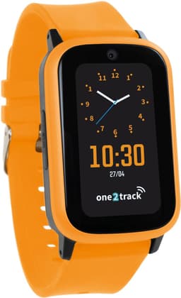 One2track Connect UP oranje | GPS horloge voor kinderen | Bekijk de locatie van je kind. Stel veilige zones in. En videobellen met de leukste smartwatch voor kinderen — thumbnail 1
