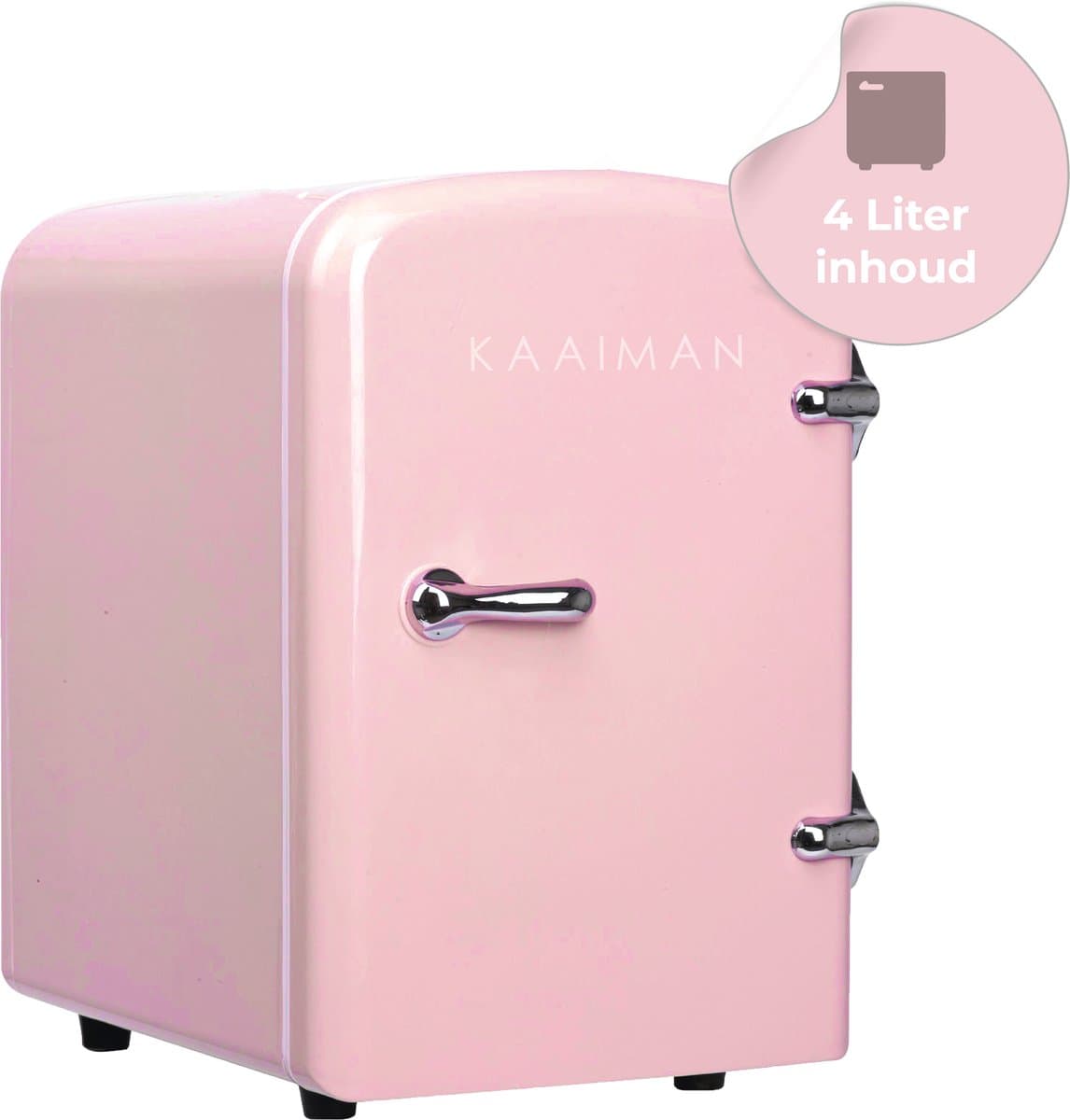 Kaaiman Mini Koelkast 4L – Mini Koelkast 12V & 220V – Cosmetische Koelkast – Warm & Koud Functie – Rechtsdraaiende Deur – Skincare Fridge – Roze — afbeelding 1
