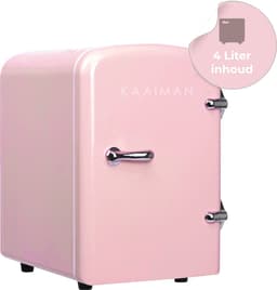 Kaaiman Mini Koelkast 4L – Mini Koelkast 12V & 220V – Cosmetische Koelkast – Warm & Koud Functie – Rechtsdraaiende Deur – Skincare Fridge – Roze — thumbnail 1