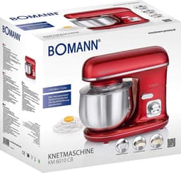 Bomann KM 6010 CB - Keukenmachine - 1100 W - 5L - Rood, Roestvrijstaal kneedmachine — thumbnail 5